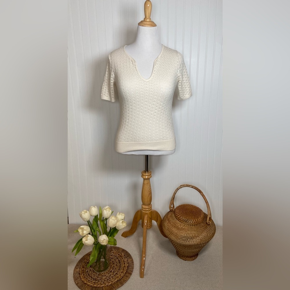 Banana Republic Organic Cotton Textured Knit Top | Size M